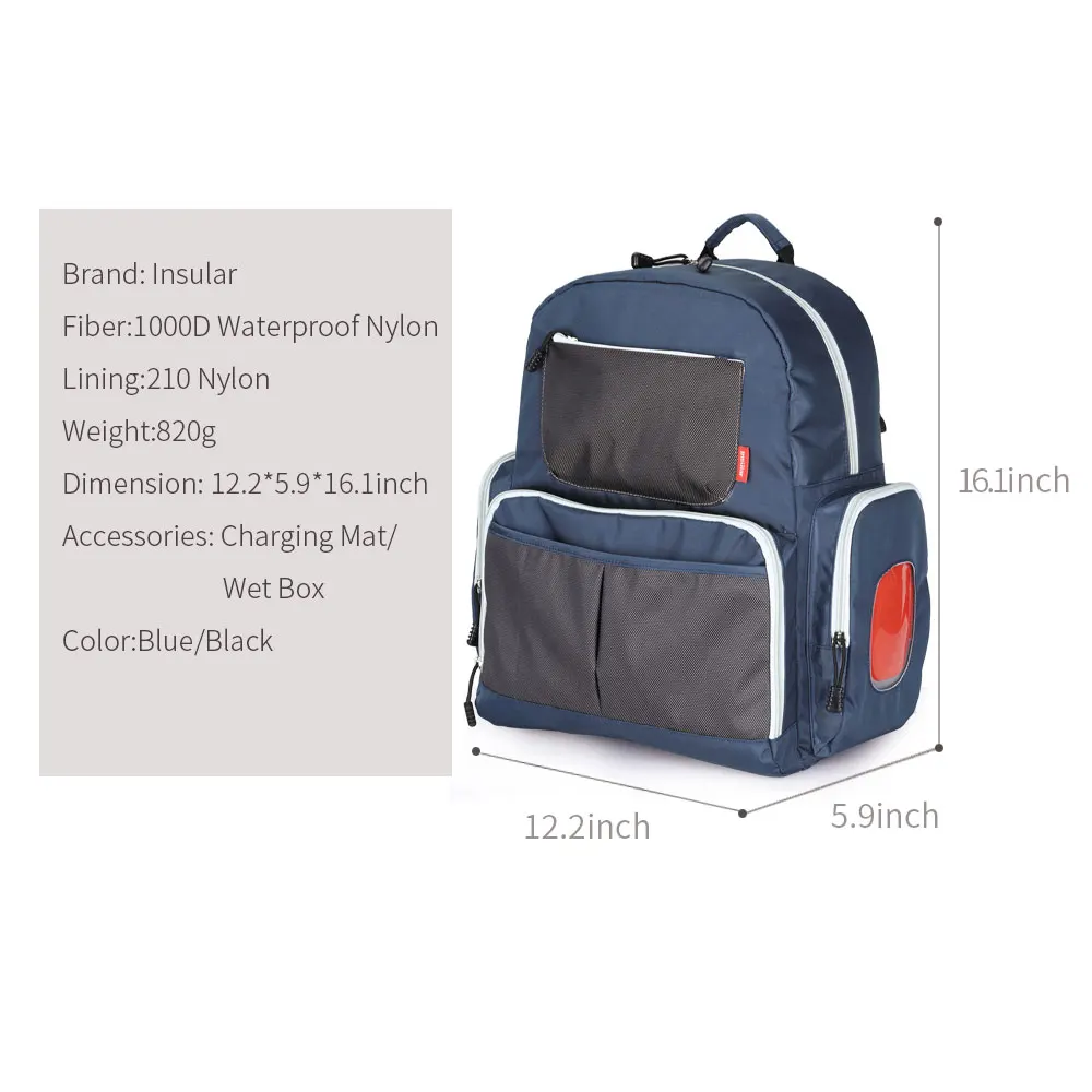 Изолированная сумка для подгузников мамы рюкзак водонепроницаемая мам большая