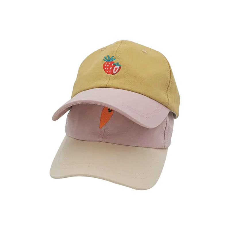 Детская Солнцезащитная шапка милая бейсболка с вышитым рисунком моркови летние