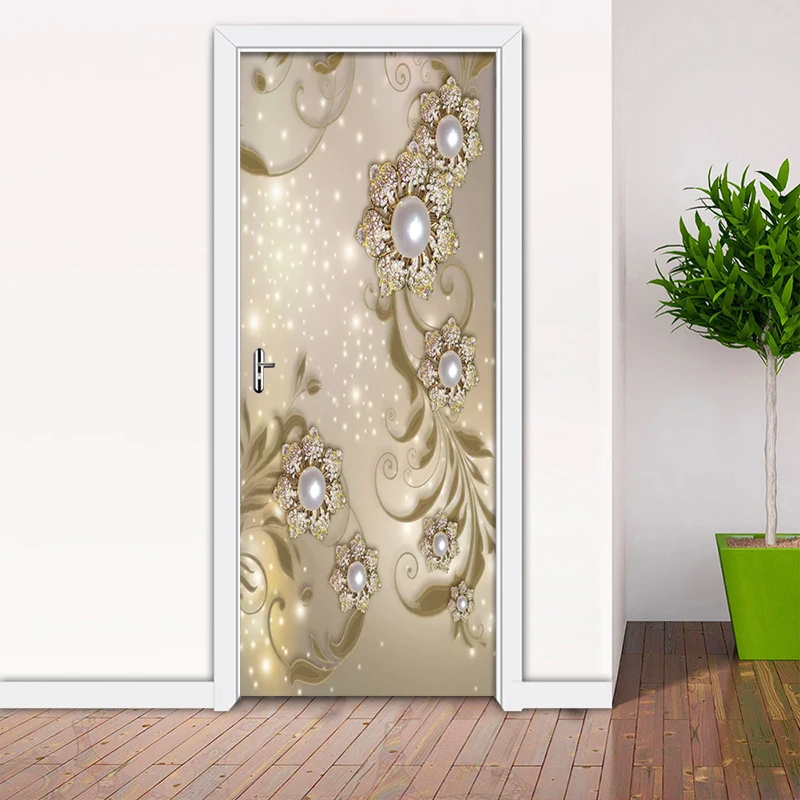 DIY 3D Европейский узор украшения цветы фото обои наклейка на дверь ПВХ