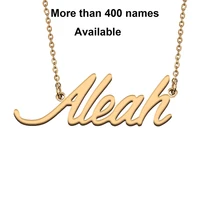 cursive initial letters name necklace for aleah birthday party christmas new year graduation wedding valentine day gift