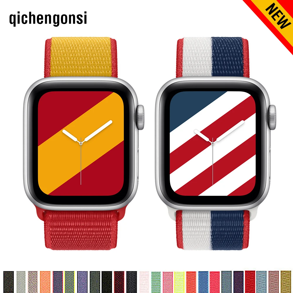 

Ремешок нейлоновый для Apple watch band 38 мм 40 мм 44 мм 42 мм, спортивный браслет для смарт-часов iwatch Series se 654321