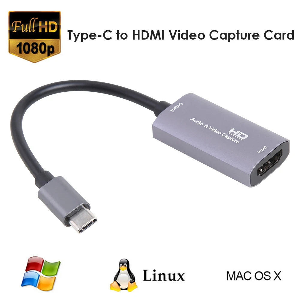 

Grabber Record Box Dongle 4K HDMI-compatible Video Capture Card USB Type C Adapter Office Caring Computer Supplies for Game
