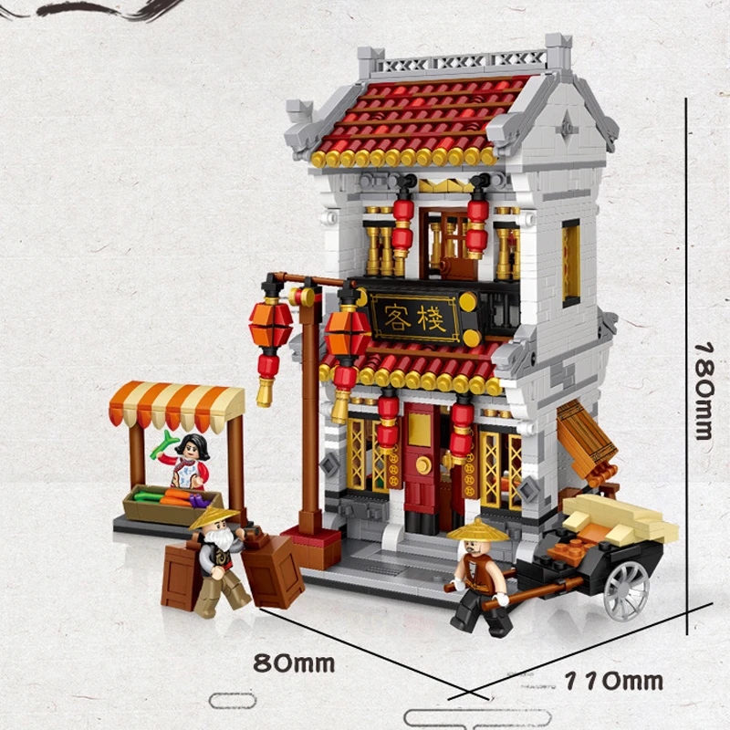 Китайский уличный мини-блок китайская аптека медицина магазин Teahouse hotel Inn