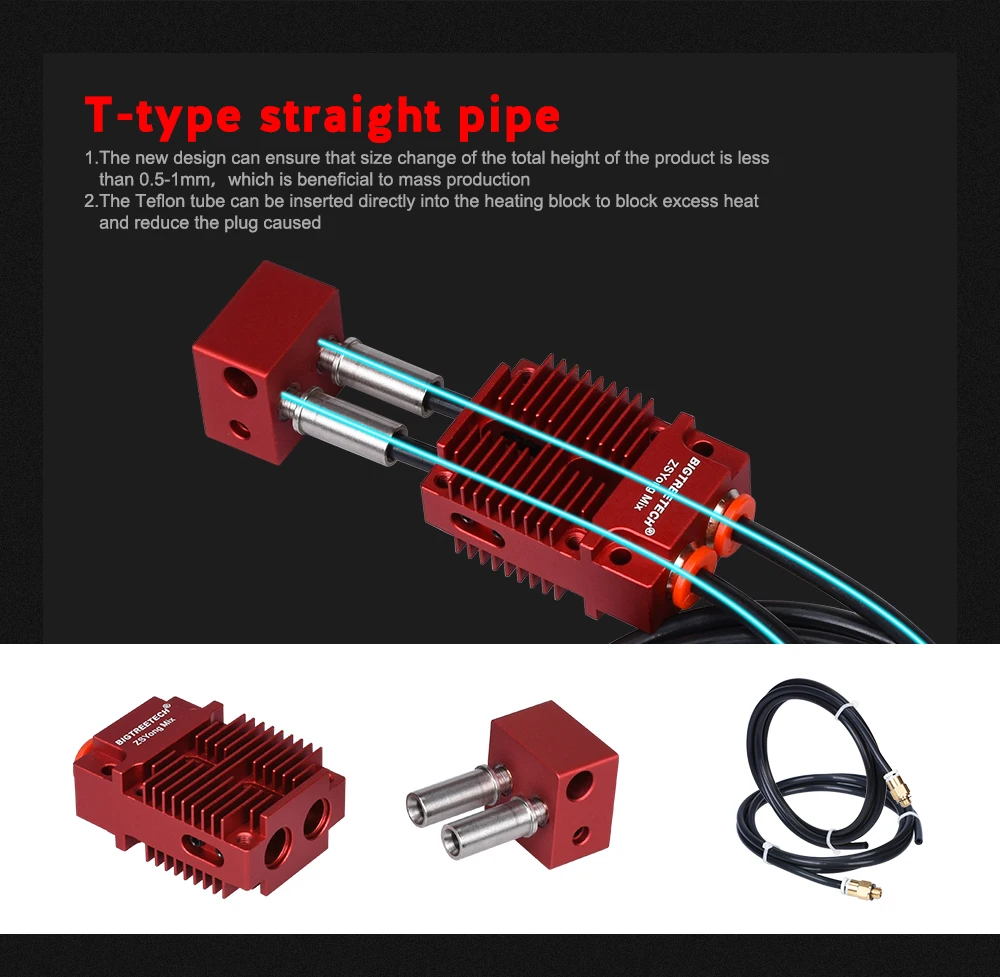 BIGTREETECH 2 в 1 из Hotend смешанные цвета 12 В/24 В 1,75 мм нити Боуден Экструдер 3d части принтера VS V6 Hotend для Titan MK8