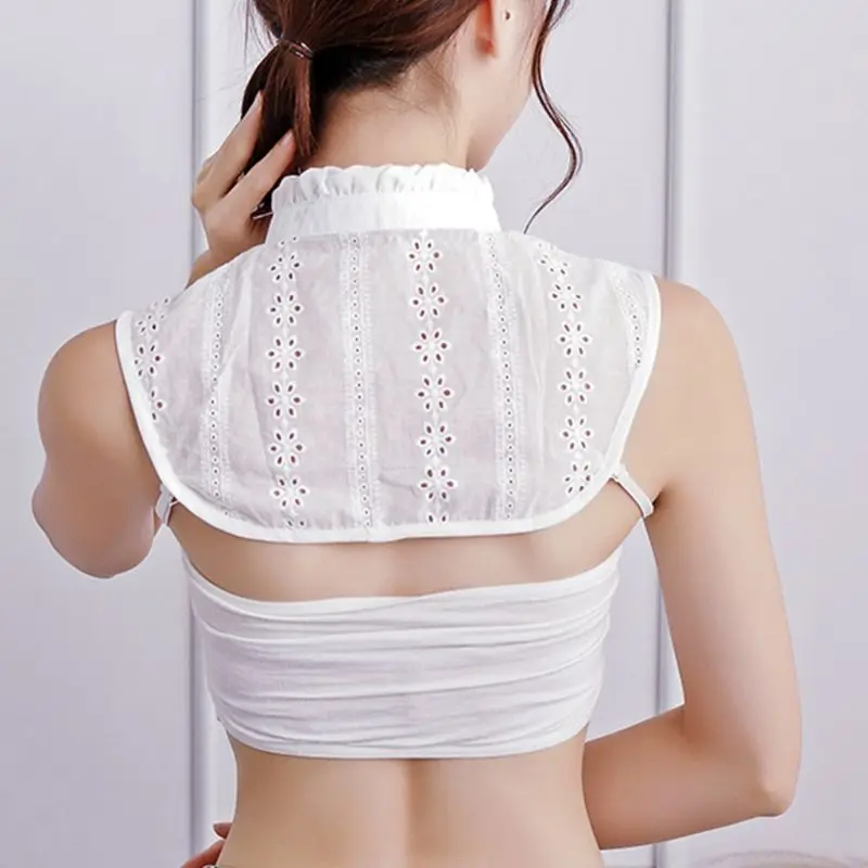 

Women Lace Collar Pure Color Detachable Lapel Choker Necklace Shirt Fake False Collar Blouse Sweatshirt Vest Accessories