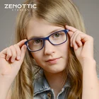 Ацетатные детские оправы для очков ZENOTTIC, Детские Полосатые квадратные очки, оптические прозрачные линзы, оправа для очков при близорукости для мальчиков и девочек