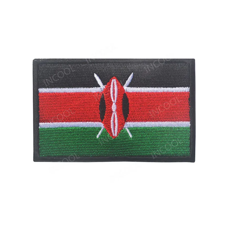 Kenya Flag Молдавия, Южная Африка, Египет, Кению, Нигерия, Ангола, Марокко, Вышитый Флаг, нашивки, вышивка, значки, флаги - Цвет: Kenya Flag