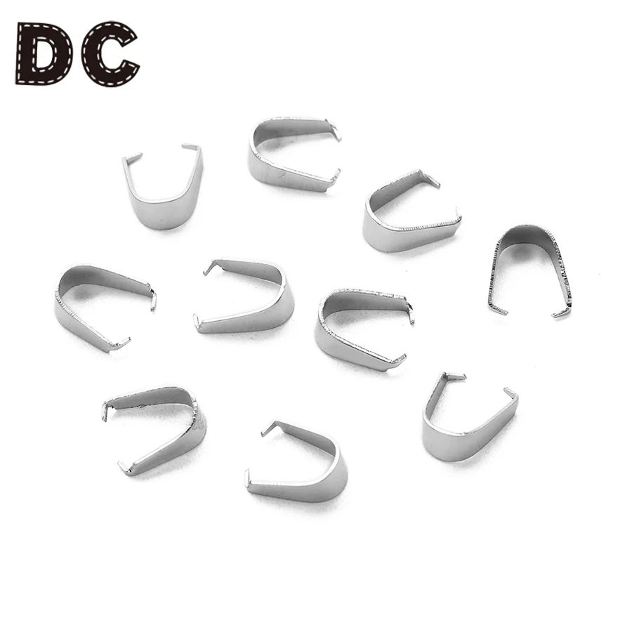 

200pcs/lot 3x7mm Stainless Steel End Clasps Melon Shape Charms Pendant Clasps Pinch Bail Buckle for DIY Necklaces Bracelets
