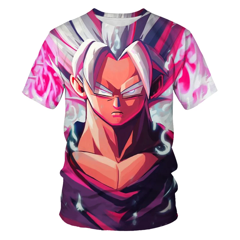 

Japanese Anime Goku Theme Pattern Summer Fashion Men's and Women's 3DT Shirt Oversized Loose Breathable Men's T-shirt