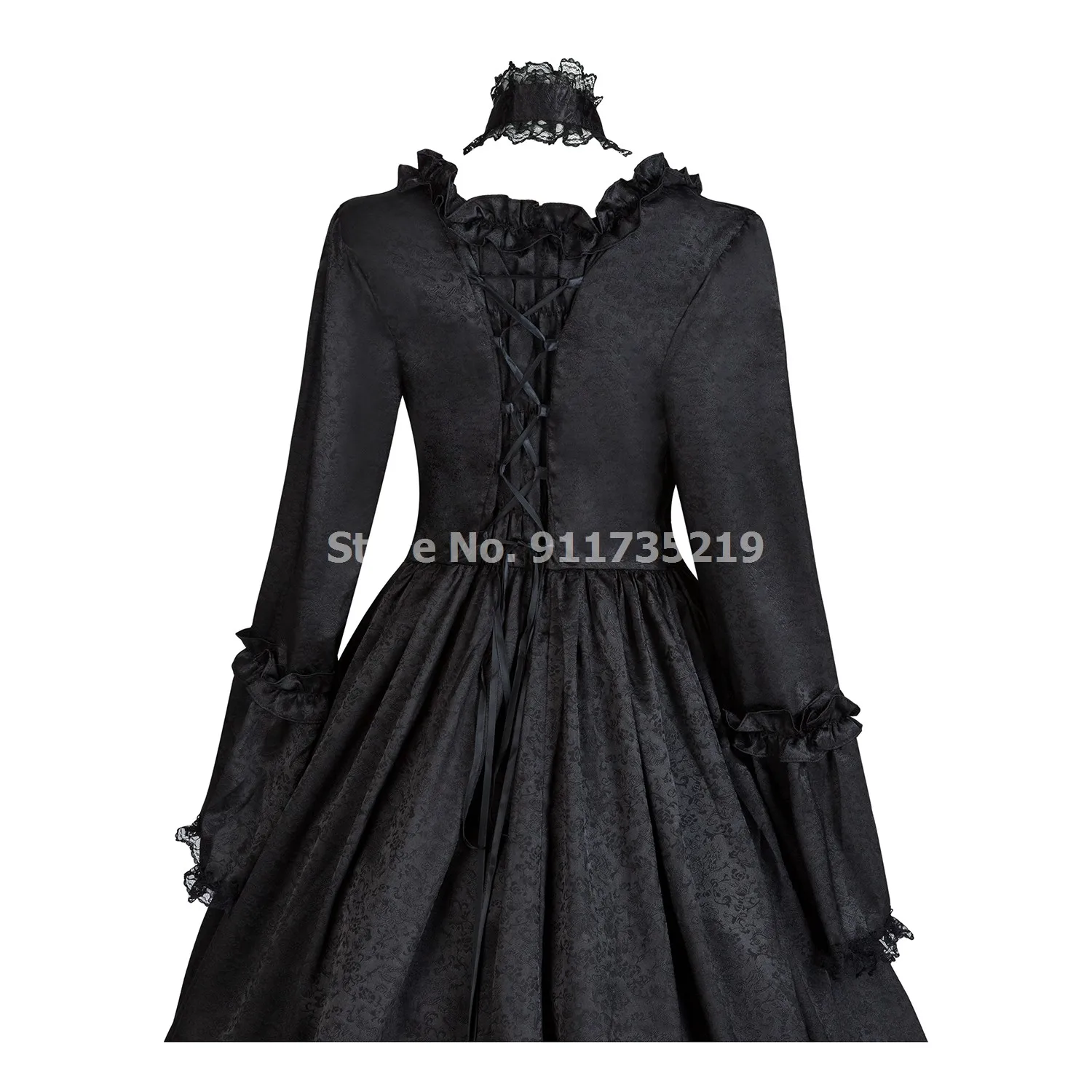 Черное готическое платье в викторианском стиле эпохи Возрождения | Женская