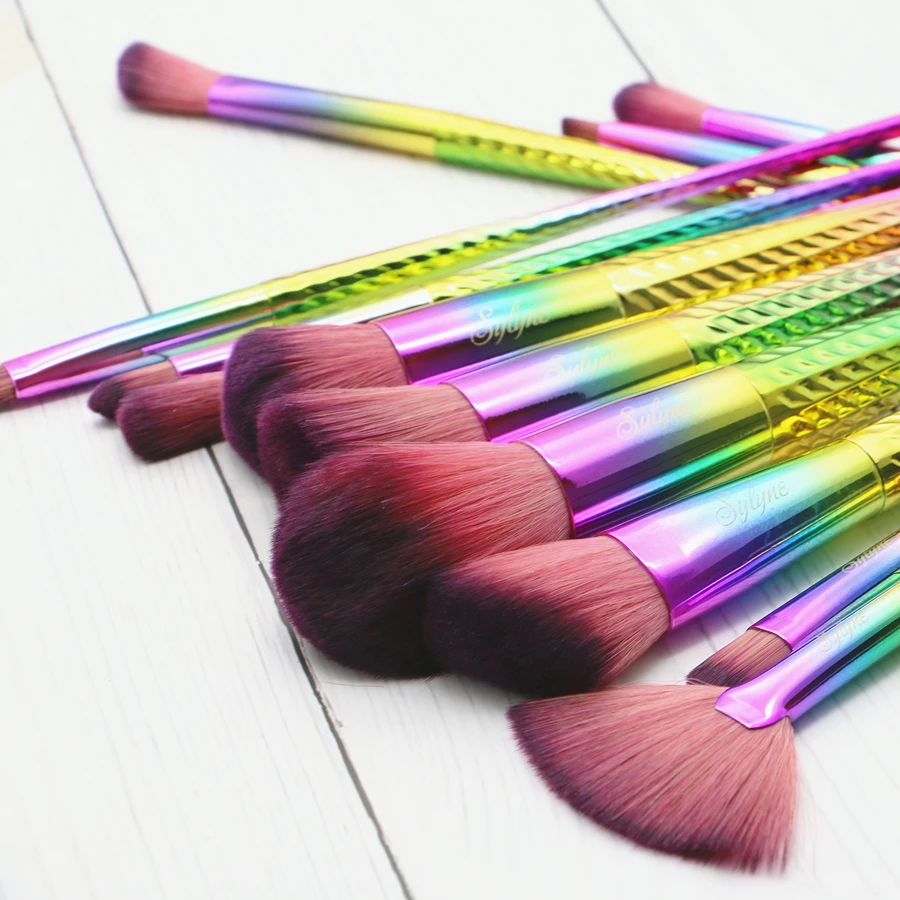 Единорог Радуга кисти для макияжа 12 шт набор кистей с сумкой в комплекте лица и