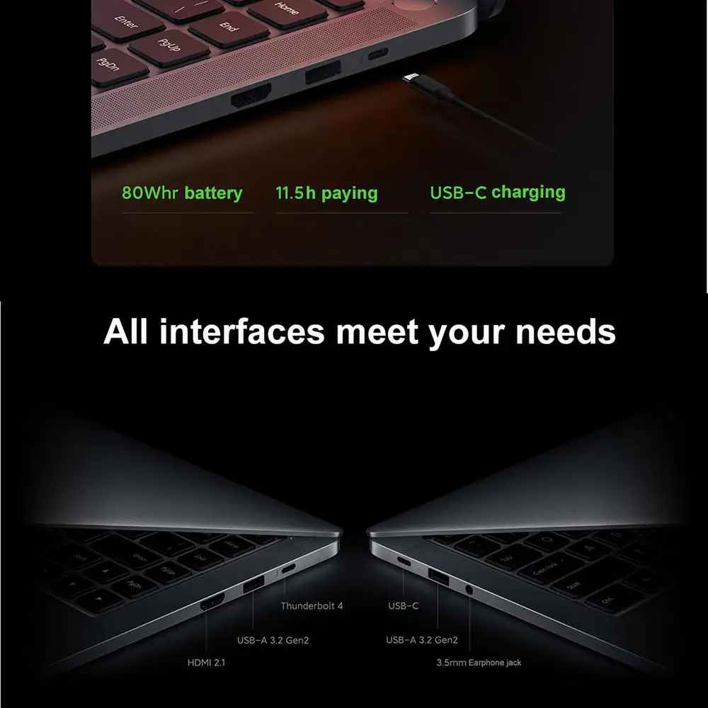 Ноутбук Xiaomi Pro X 15 Intel Core i7-11370H RTX3050Ti 32 ГБ/16 ГБ ОЗУ 1 ТБ/512 Гб ПЗУ 6 дюйма 3 5 K OLED Windows 10 |