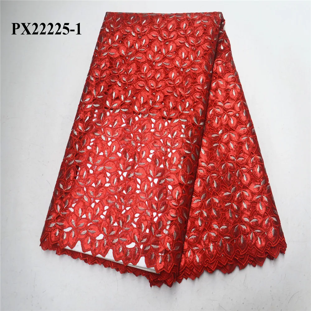 Оптовая продажа большой кружевной красный цвет двойная органза ручная работа