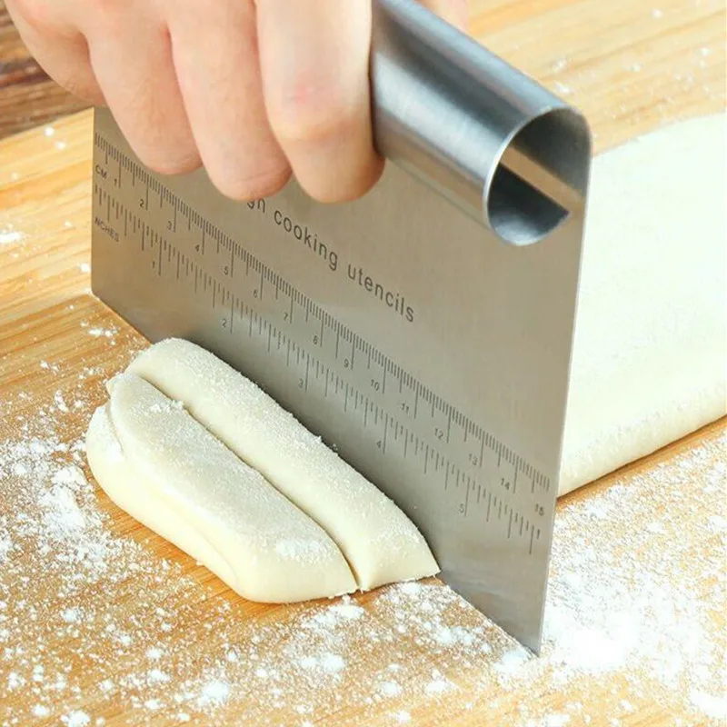 

TN Stainless Steel Dough Scraper Cutter Baking Pastry Spatulas Pizza Dough Scraper Cutter Cake Cutting Tools Kitchen Accessories