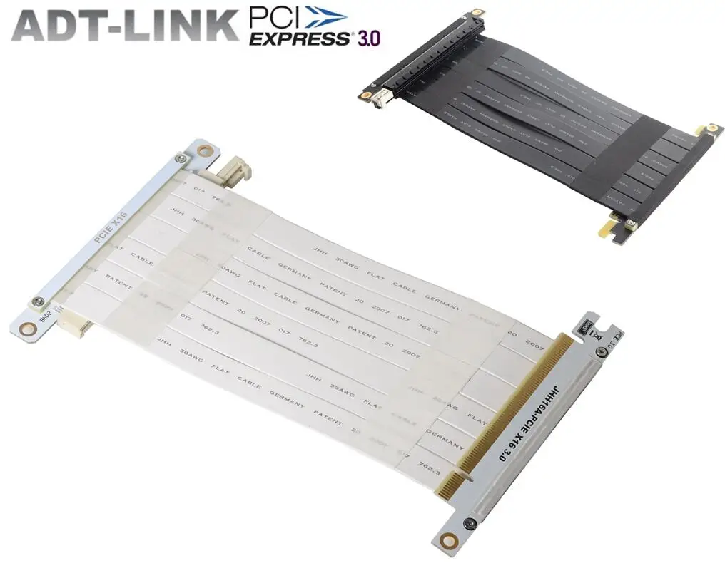 Fio Flexível do Conector do Itx do Cartão de Riser do Gpu dos Cabos de Extensão Pcie 3.0×16 do Branco Preto da Placa Gráfica Reversa Dobro a X16 Cabos de computador e conectores