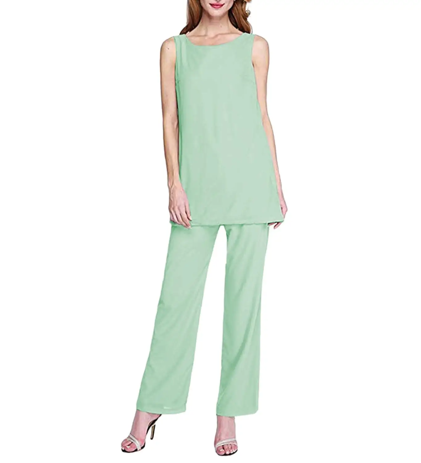 Костюм из 2 предметов для матери невесты простой шифоновый модный костюм с