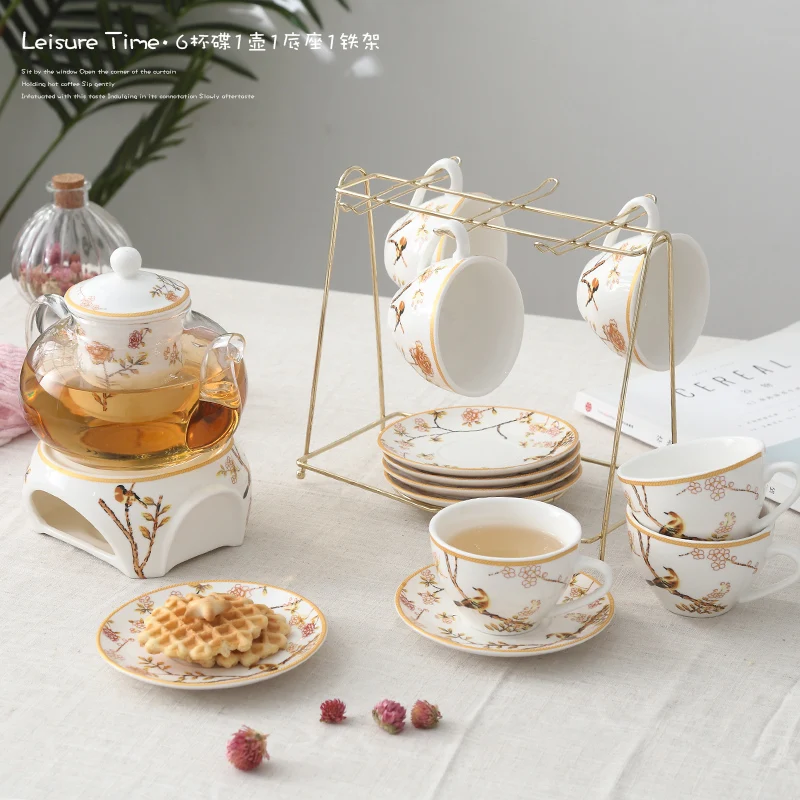 Керамический чайный сервиз с фруктами цветами Континентальный пасторальный