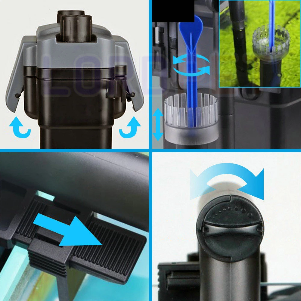 Фильтр SunSun Hang On Waterfall со съемным отделителем жира 500л/ч 20-40см аквариумного бака 6В многоступенчатый поток рыбы с регулируемым потоком HBL801.