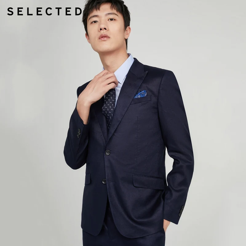 

SELECTED Men's New Slim Fit Business Casual Linen-blended Blazer|420272514
