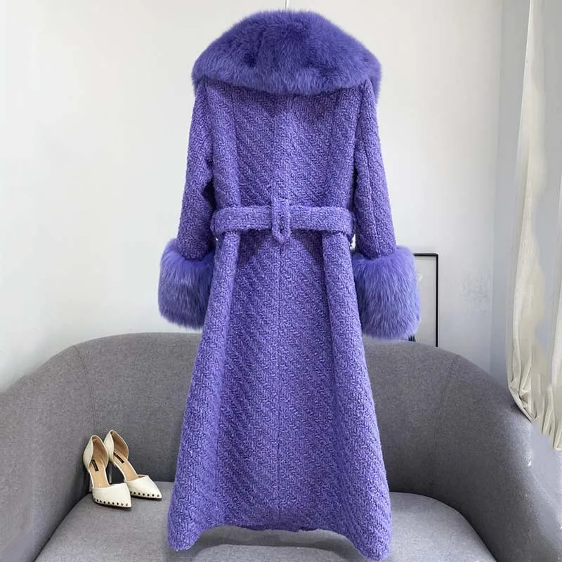 Parker Female Coat Fox fur Collar Casual Women Woolen Jacket Winter Temperament Fashion High-Quality NBH581 | Женская одежда