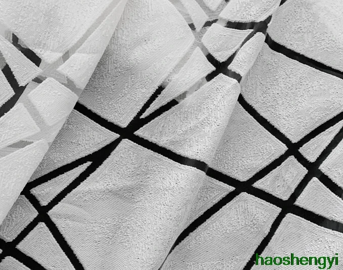 High quality simple fashion white irregular diamond check European root yarn jacquard texture fabric | Дом и сад