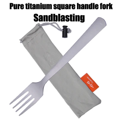 sandblastingfork TiTo titanium Spork Longhandle наружная дорожная Титановая Ложка Вилка Portabale плоская посуда кемпинговая вилка ложка для спорта, туризма FB - Цвет: sandblastingfork