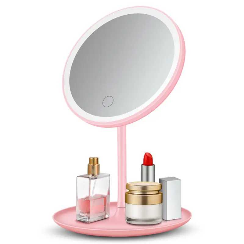 

LED Cosmetic Mirror with Light Desk Lamp Dormitory Dressing Makeup Torch