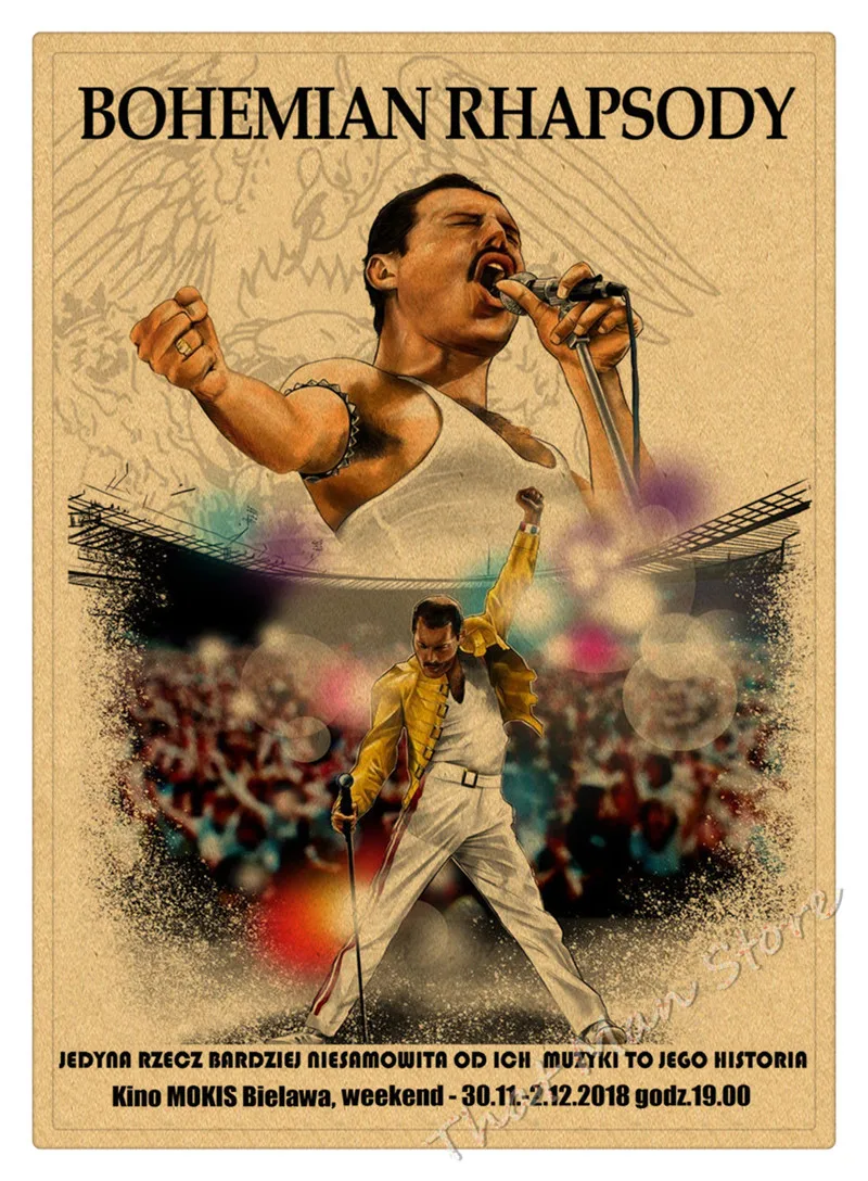 Новая богемная модель Rhapsody Фредди Меркури Queen музыкальный кинопостер
