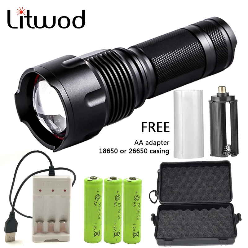 

Xhp100 9-cell High Quality LED Flashlight 18650 26650 AA Battery Flashlight XHP50 XM-L2 U3 T6 Zoomable Aluminum Alloy Lantern