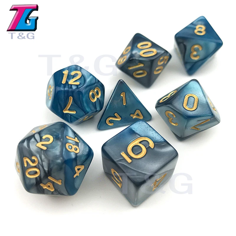T & G 7 шт./компл. RPG DnD настольная игра Dnd двухцветная специальная игральная кость