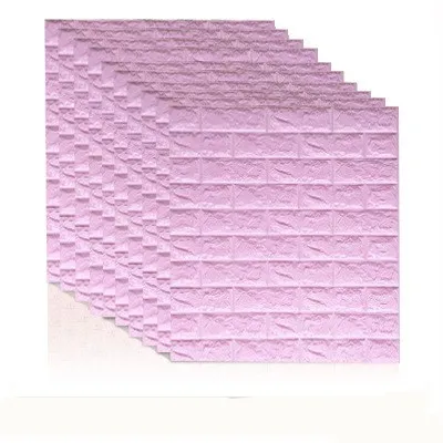 dark pink 70*77 3D наклейки в виде кирпичной стены DIY самоклеящийся Декор Пена водонепроницаемые обои настенные для ТВ фон дети гостиная - Color: dark pink