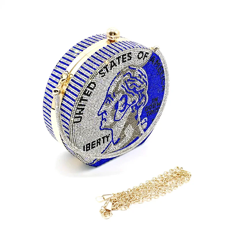 Роскошная сумка через плечо с блестящими кристаллами отделением для монет