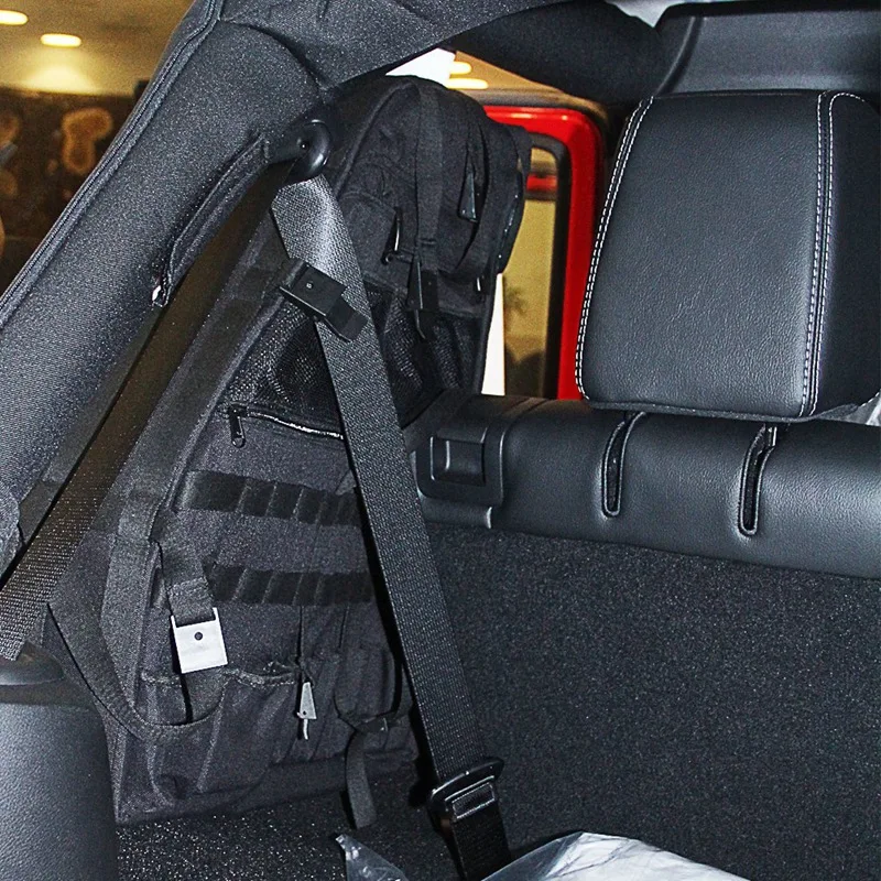 Трубчатую планку-хранения поддон мешкового фильтра для Jeep 2007~ Wrangler Jk Rubicon 4 двери с несколькими карманами и органайзеры и грузовой мешок сума к