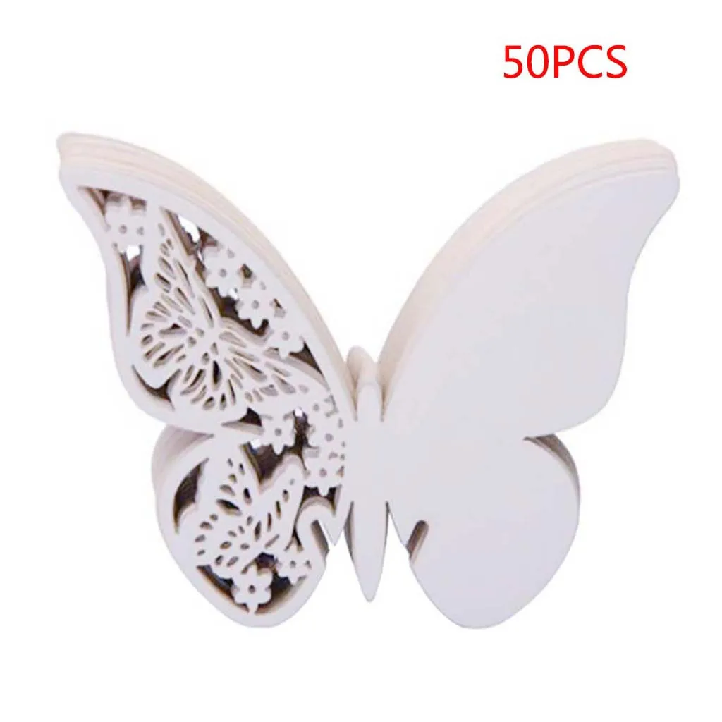 50 шт. бокалы для вина в форме бабочки лазерная резка полый стол с именем Место