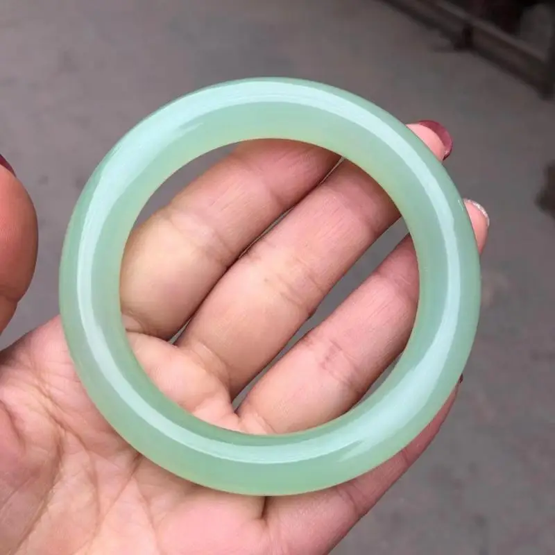 

Женский светло-зеленый нефритовый браслет, Изящные Ювелирные изделия, браслет из натурального нефрита, сертифицированный халцедон, брасле...