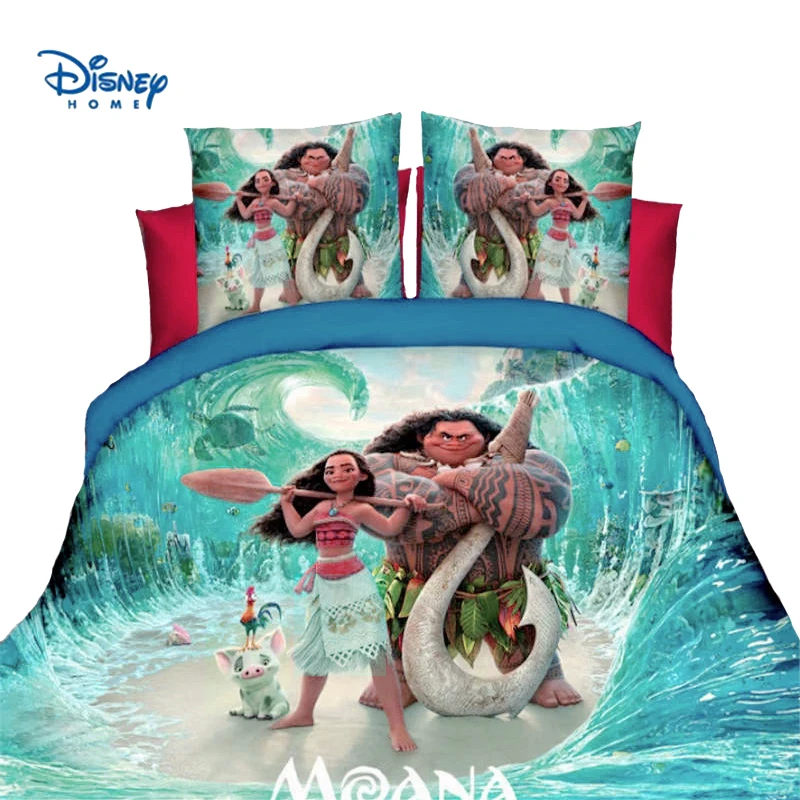 

Moana bedding set disney hero baymax frozen mcqueen cars flat bed sheet set 2/3/4 pcs duvet cover pillow case cool boy girl gift