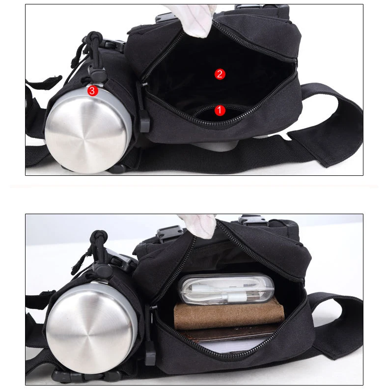 

camping Waist Bag Outdoor Mountain Riding Water Bottle cup Camouflage men motorcycle belt bag Mountain climbing first aid kit