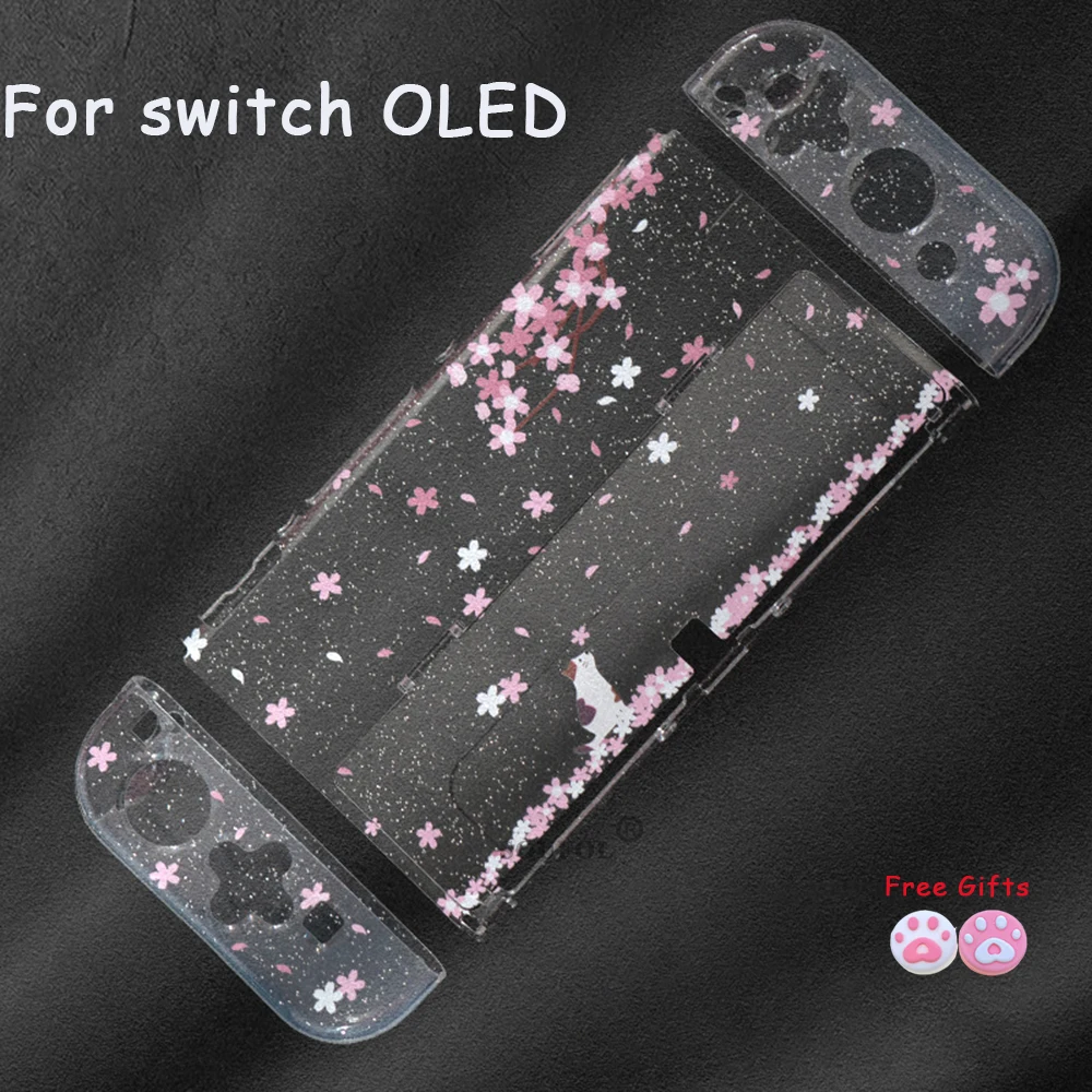 

Прозрачный жесткий чехол для Nintendo Switch Oled ПК, прозрачный мягкий чехол с кронштейном
