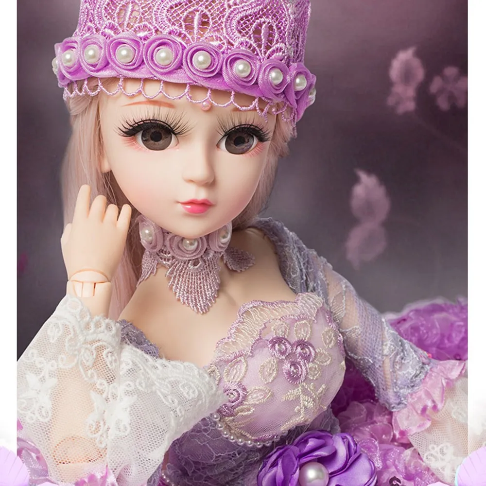 1/3 BJD куклы 60 см 19 шарнирные куклы(парик+ обувь+ одежда+ волосы+ глаза+ макияж) игрушки Коллекция девочек подарок на день рождения - Цвет: E