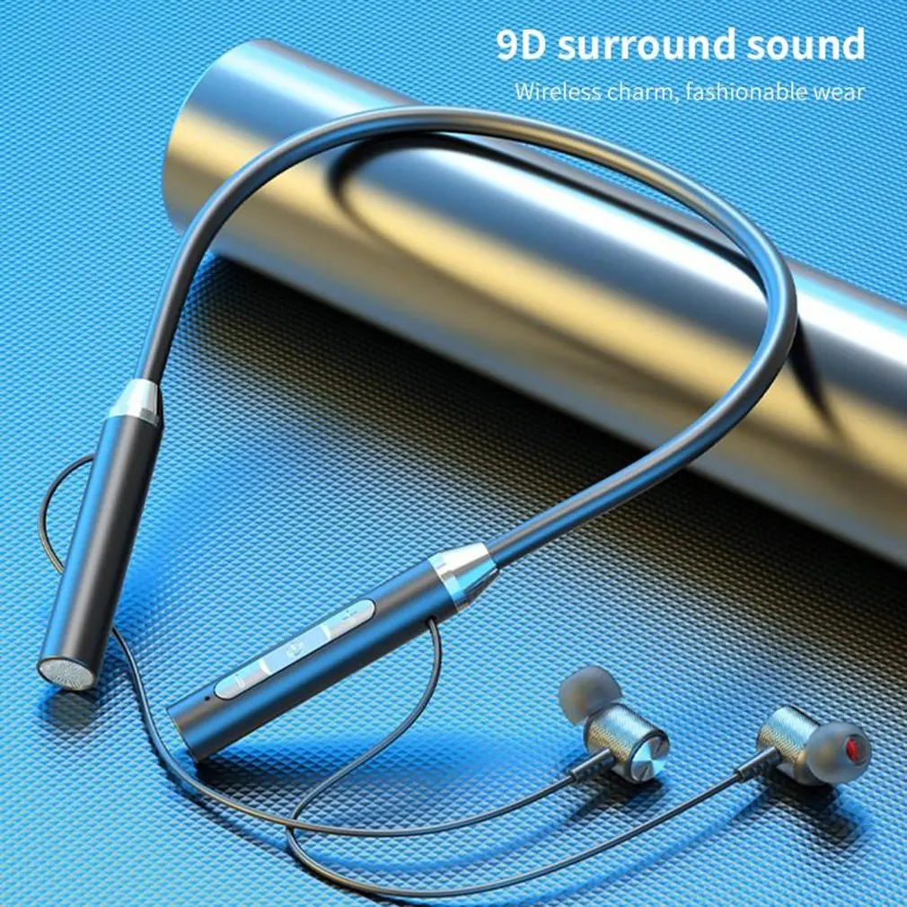 

Bluetooth 5.0 Plug-In Card Hanging Neck Headset Magnetic Sports Ultra-Long Battery Life In-Ear Bluetooth Headset Earphone