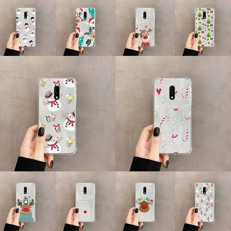 

Merry Christmas Phone Case Transparent For OnePlus MEIZU MEITU M 7 8 9 16 17 T PRO XS moible bag