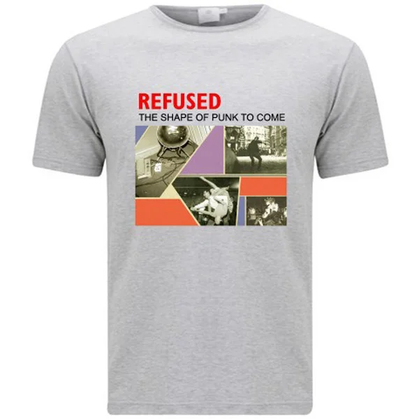 

New REFUSED Punk Rock Band Men's Grey T-Shirt Size S-3XL