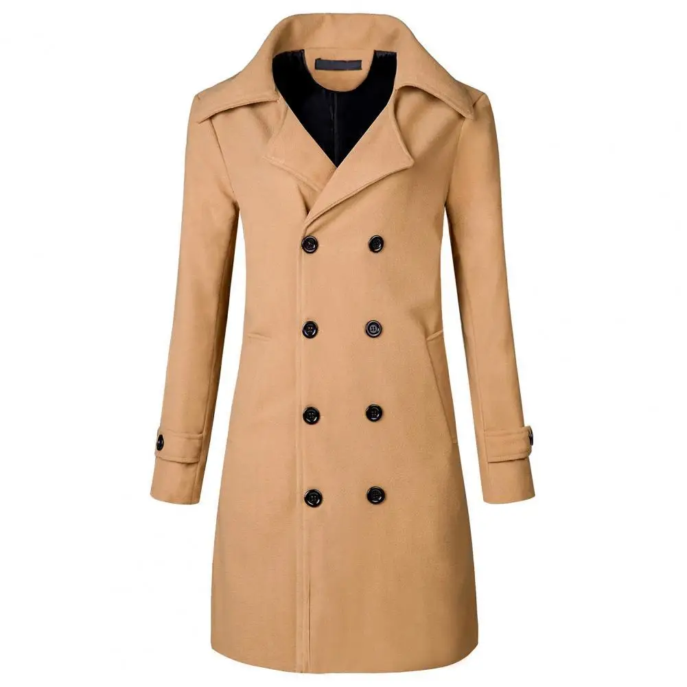 

Casual Long Trench Coat Men British Style Lapel Male Windbreaker Men Overcoat Windproof Pockets Jacket Oversize