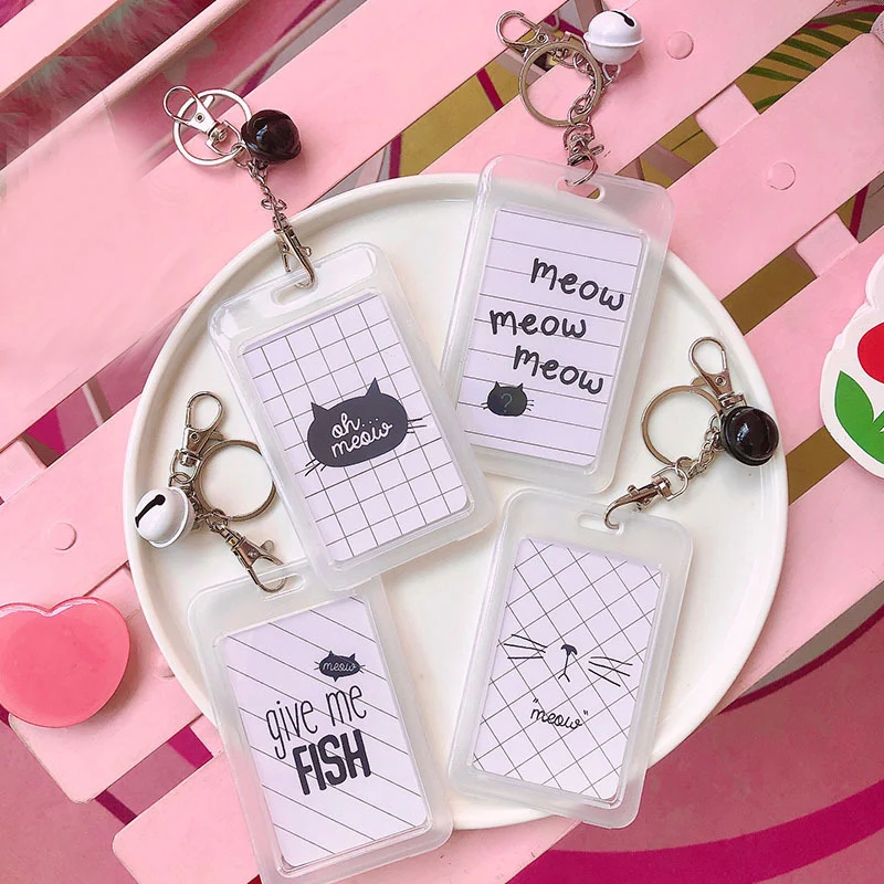 

Cute Cartoon Card Holder Unisex Bank Identity Student Bus ID Card Holder Case with Key Chain Credit Card Cover Fashion Kids Gift