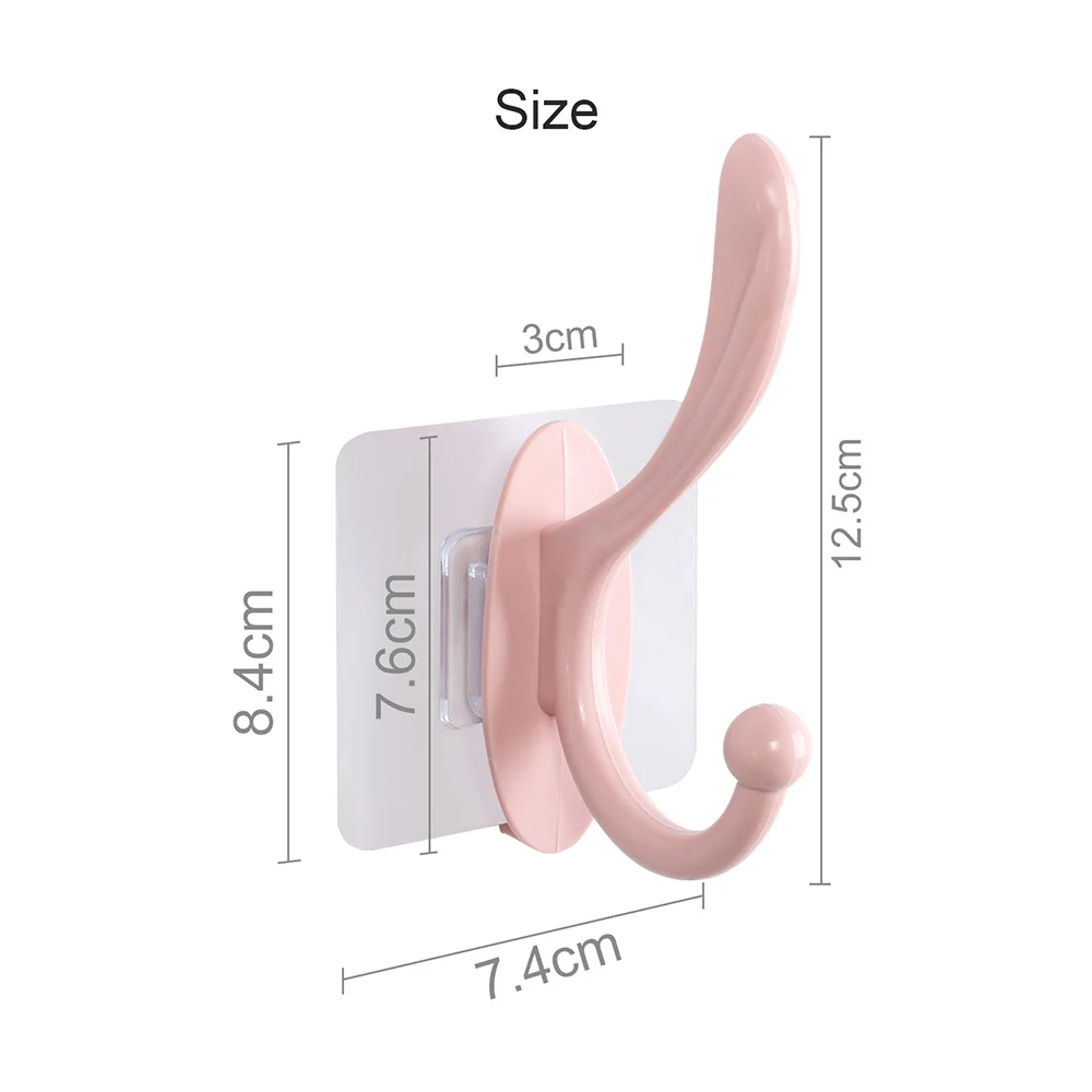 

Self Adhesive Towel Wall Hooks Kitchen Bathroom Wall Door Clothes Hat Hanger Plastic Creative Waterproof Storage Hanger Hook