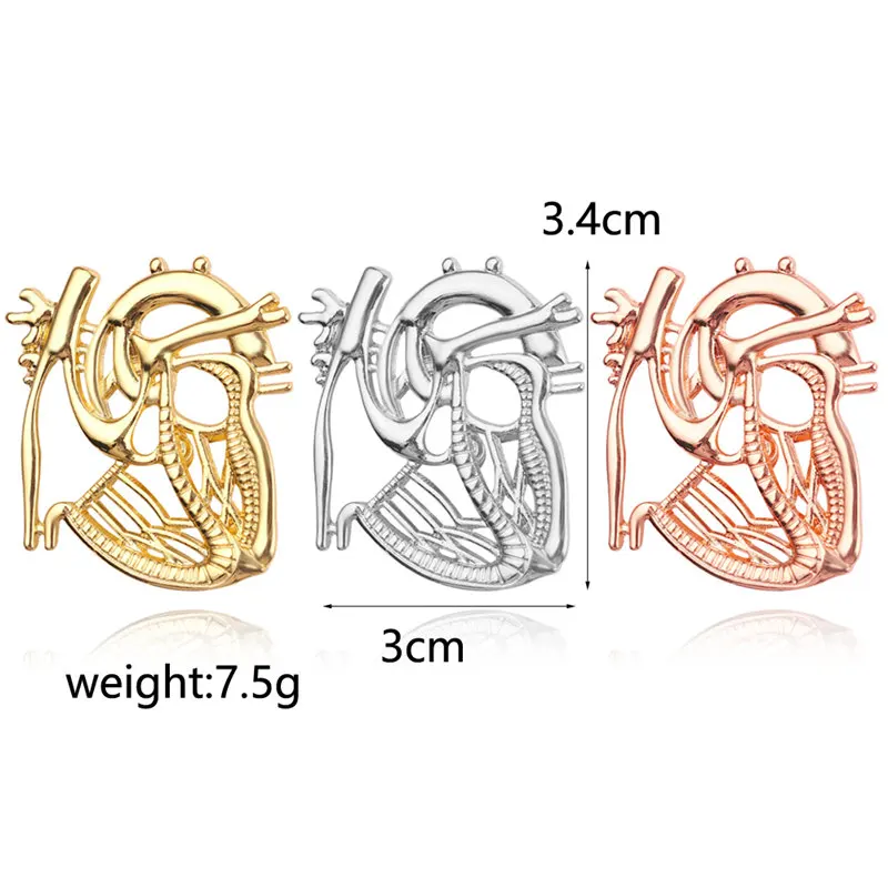Позолоченные ювелирные изделия подарок новые брошь в форме сердца булавка