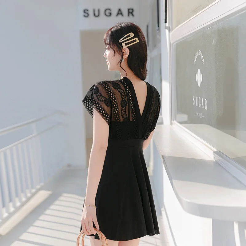 Новинка 2021 корейский цельный купальный костюм Женская однотонная купальная