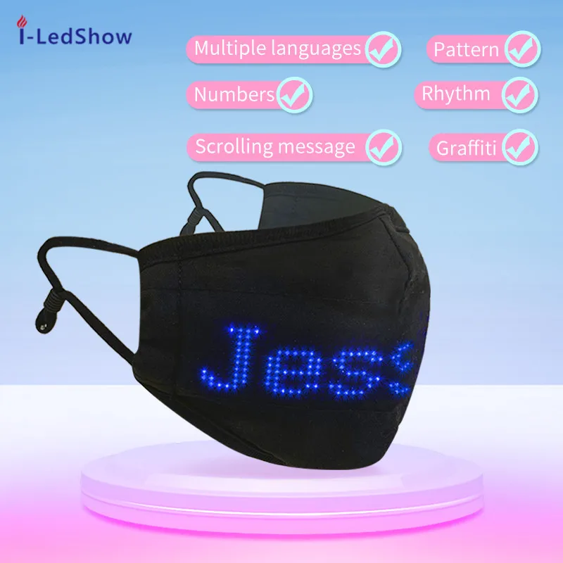 Bluetooth APP управление светодиодный маска Programmalbe сообщение маски для лица зарядка