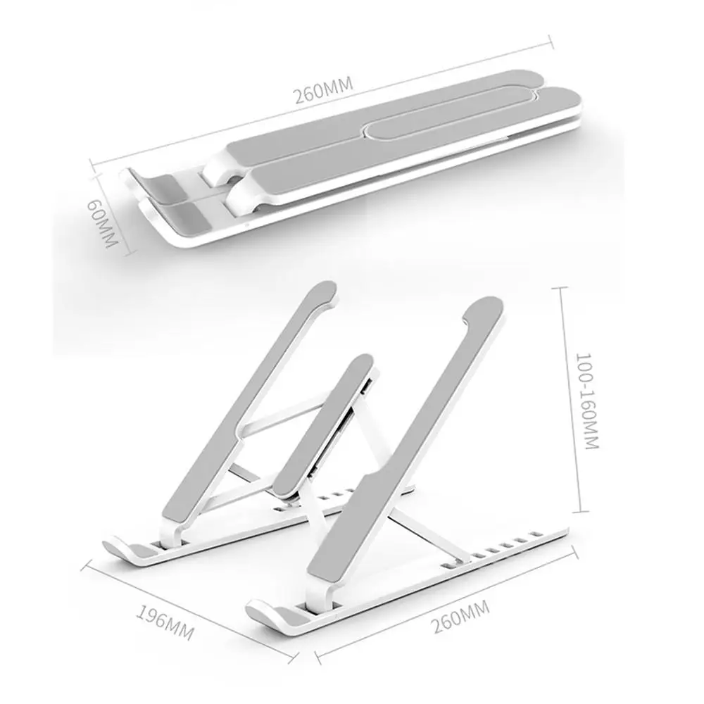 

Foldable Laptop Stand For Macbook Pro Aluminum Adjustable Desktop Holder For Tablet Mobile Phone With Protection Silicone Pad