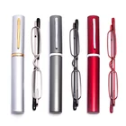 Пластиковые очки для чтения ультра маленькие узкие чтения очки для Для мужчин Для женщин Для мужчин пресбиопии увеличительное Портативный с трубкой чехол